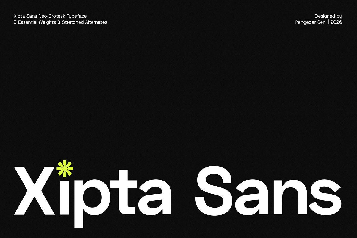 Xipta Sans – Neo Grotesk Typeface, a Sans Serif Font by Pengedar Seni (Photo 1 of 12)