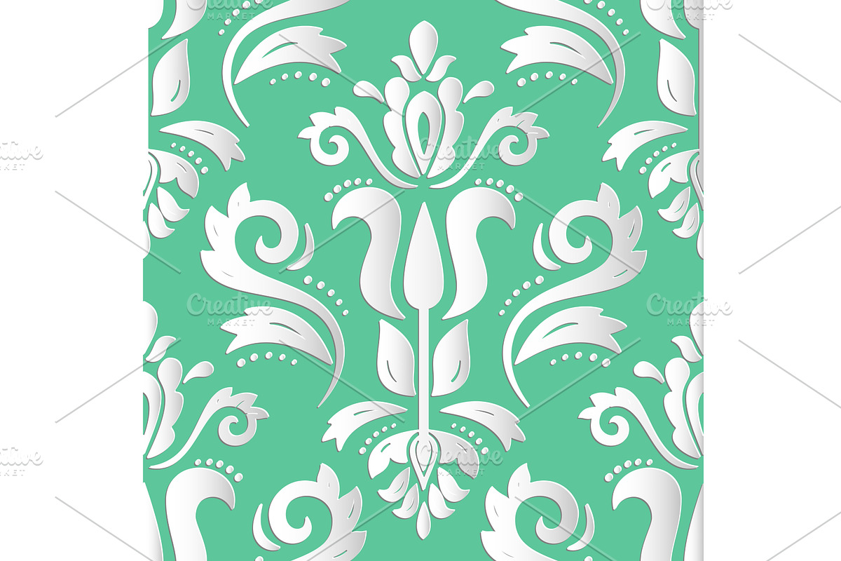 Seamless Vector Oriental Pattern, a Decorative Illustration by FineArtStudio (Photo 1 of 3)