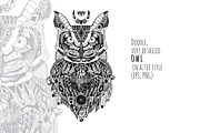 Textured owl in aztec style, a Texture Illustration by AnastasiaFears (Thumbnail 1 of 2)