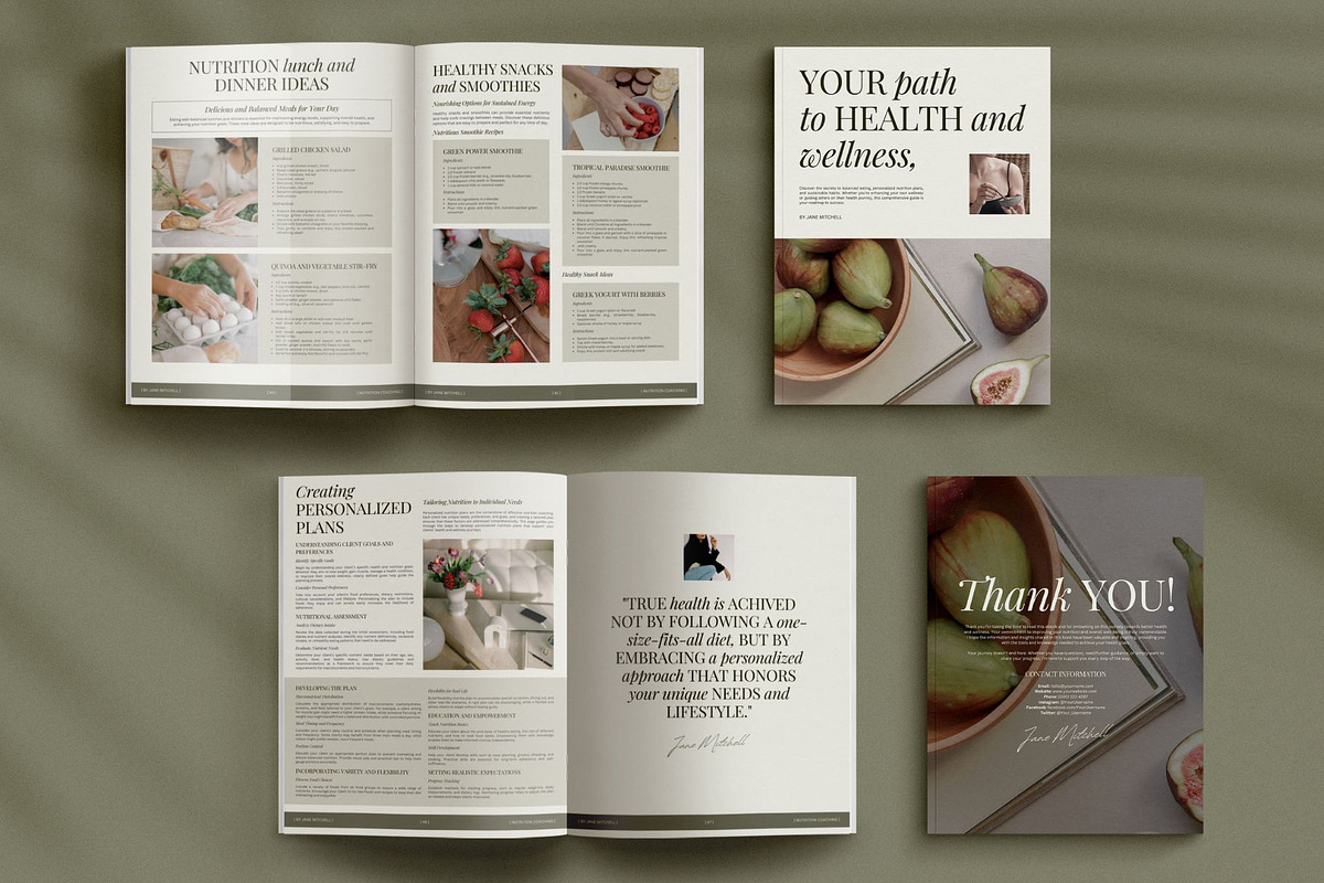 Nutrition Coach Ebook Canva Template, a Presentation Template by Amaré Creative (Photo 2 of 8)