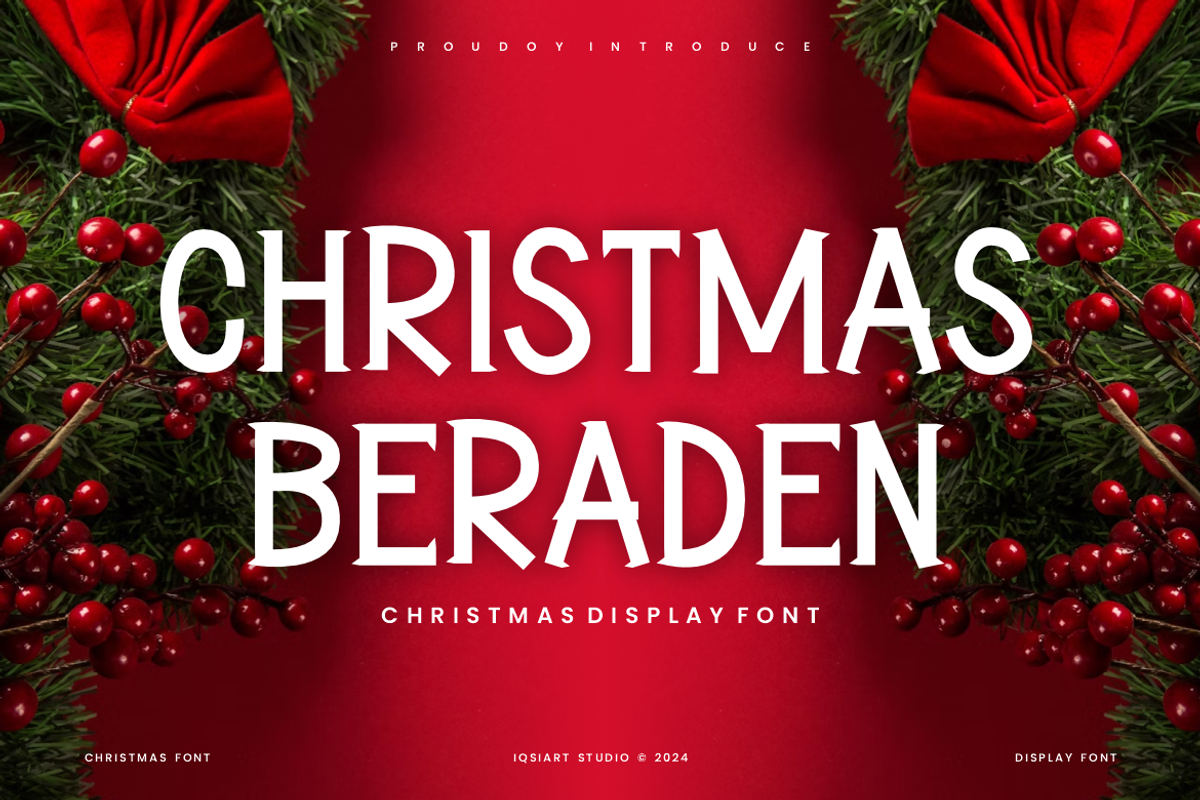Christmas Beraden Font, a Serif Font by Iqsiart Studio (Photo 1 of 6)