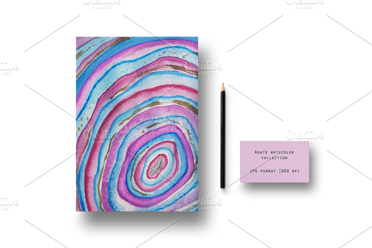 Agate 2 watercolor collection, a Texture Graphic by digital_essence (Photo 9 of 12)