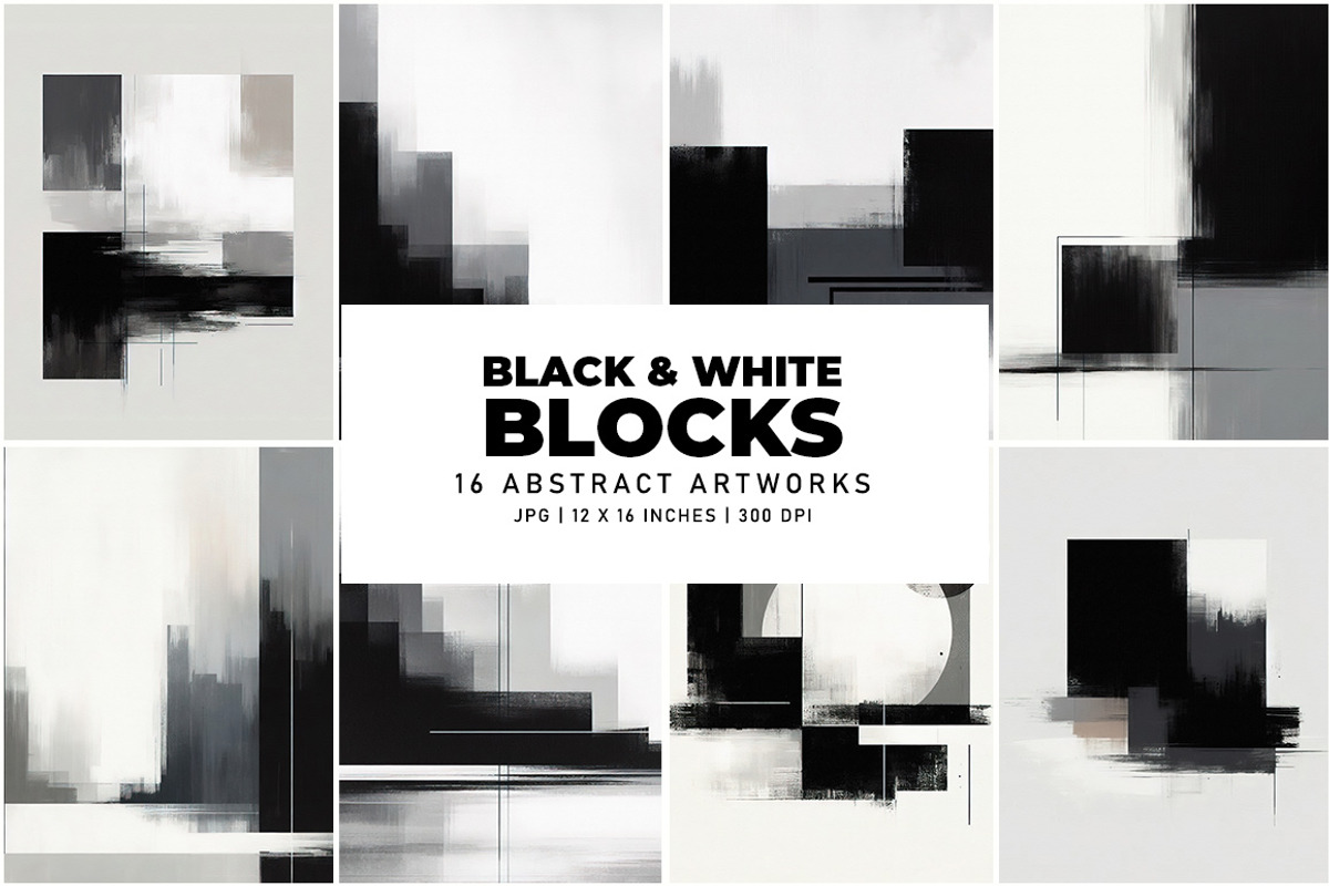 Black and White Blocks, a Background Graphic by Digital Art Creations (Photo 3 of 7)