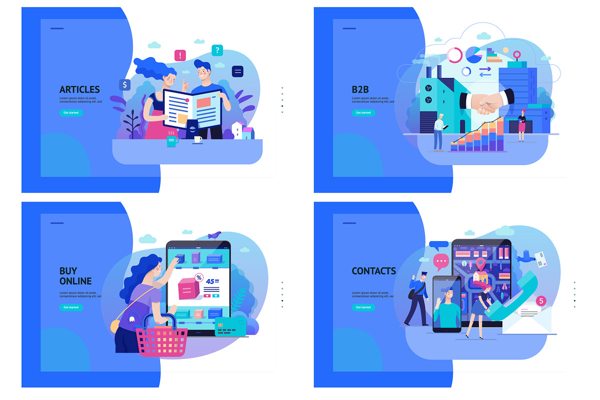 Company website vector Illustrations, a Work Illustration by Grivina's shop (Photo 25 of 25)