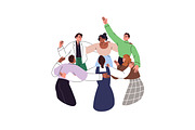 Teams celebrate business success set, a Person Illustration by PaperTrident (Thumbnail 3 of 5)