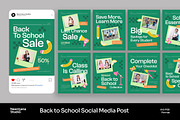 Green Back to School Instagram Post, a Social Media Template by Neermana (Thumbnail 1 of 4)