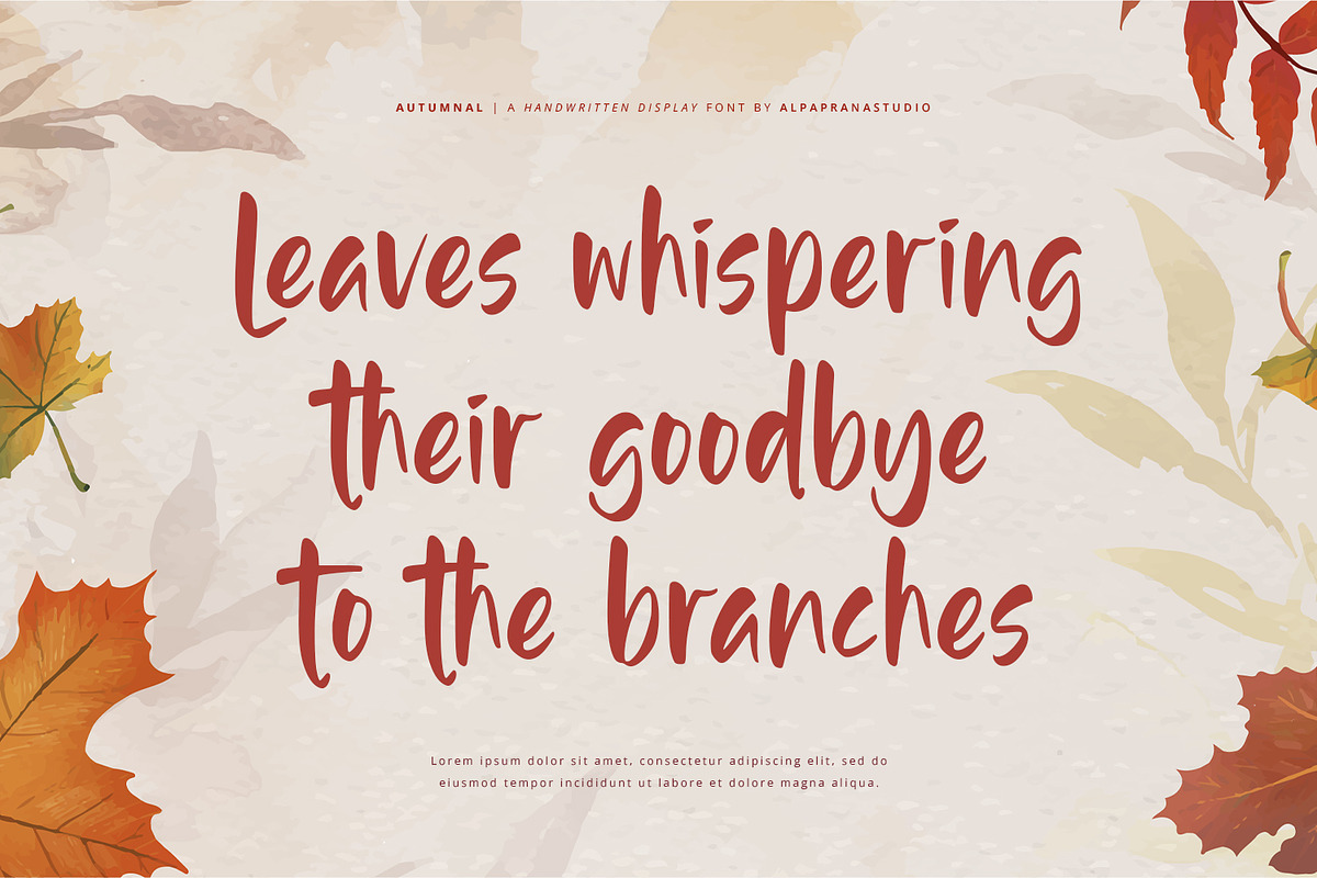 Autumnal - Handwritten Font, a Script Font by Alpaprana (Photo 3 of 10)