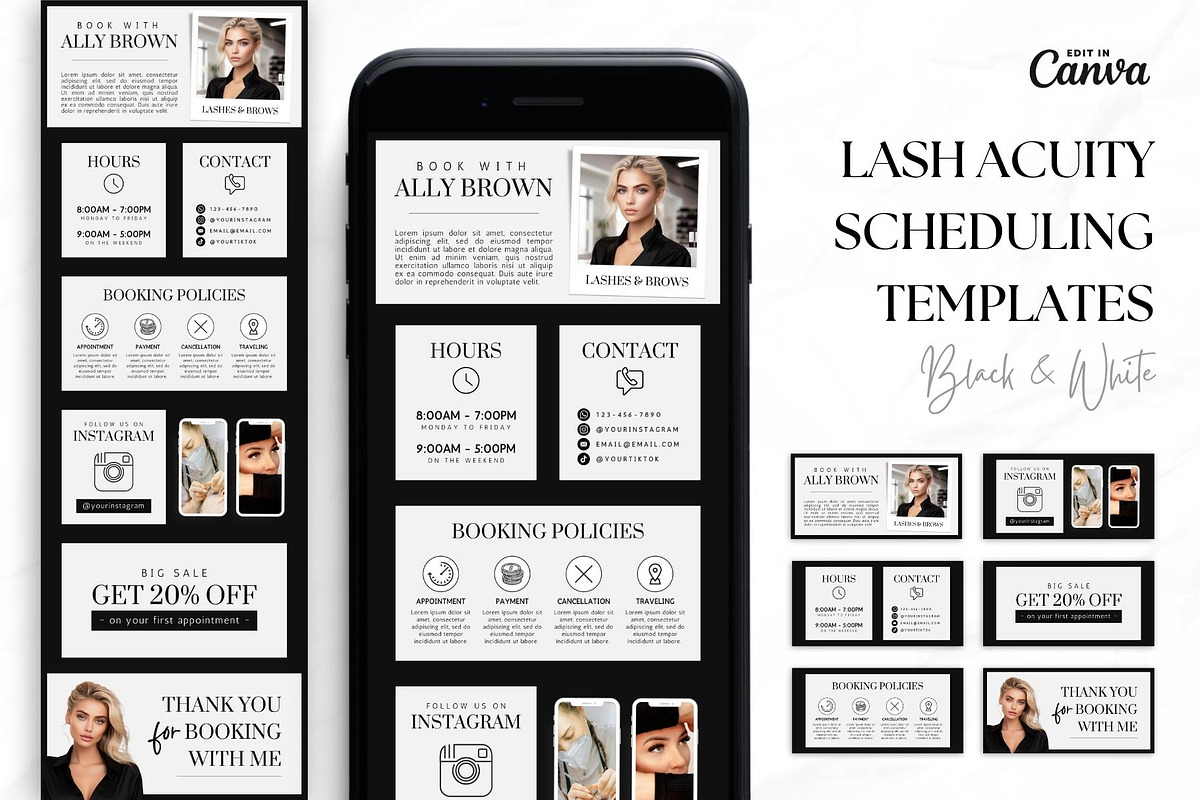 Lash Tech Acuity Scheduling • Canva, a Websites & App Template by OniriqveDesigns (Photo 1 of 8)