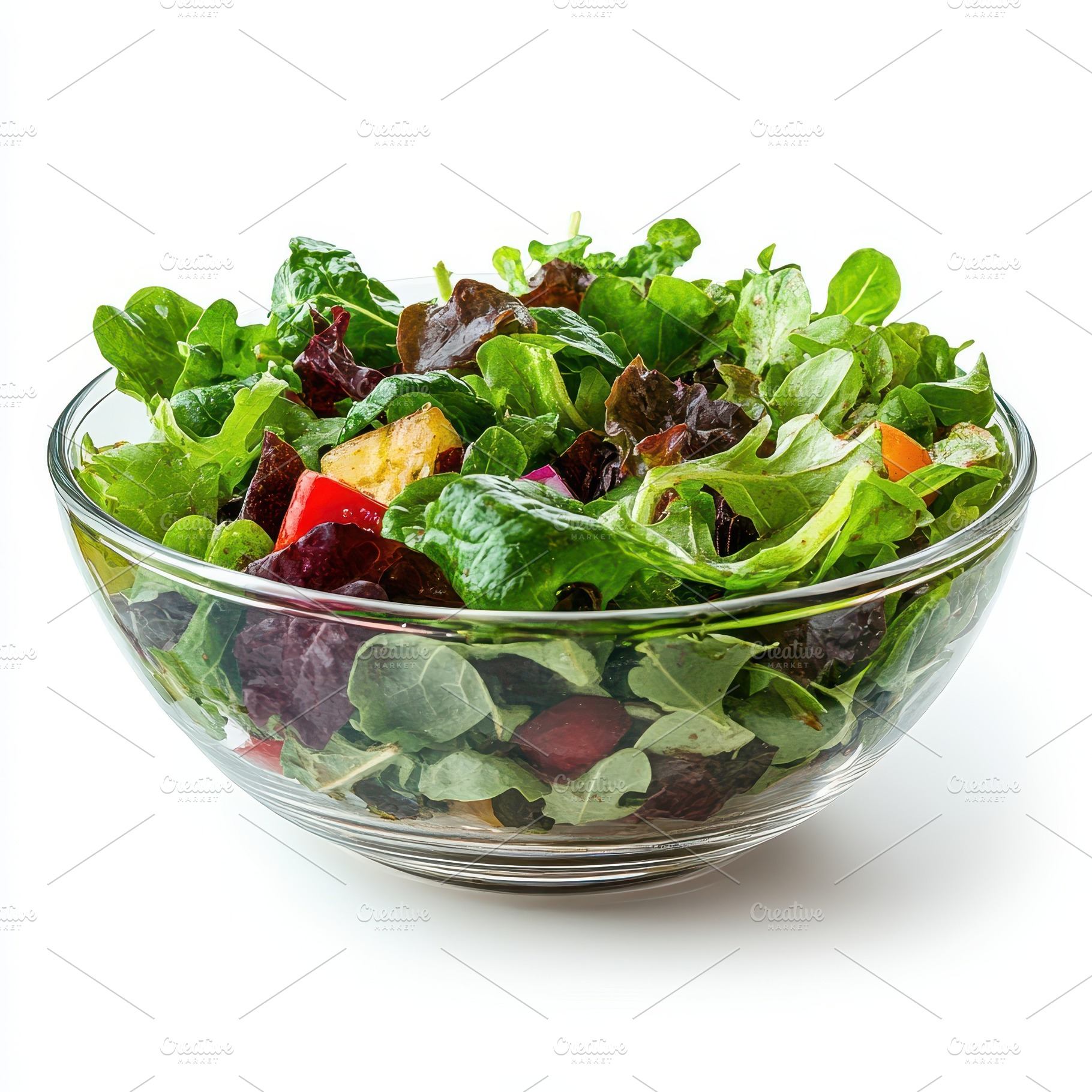 Fresh Green Salad in Glass Bowl Heal, a Food & Drink Photo by Pixeness Studio