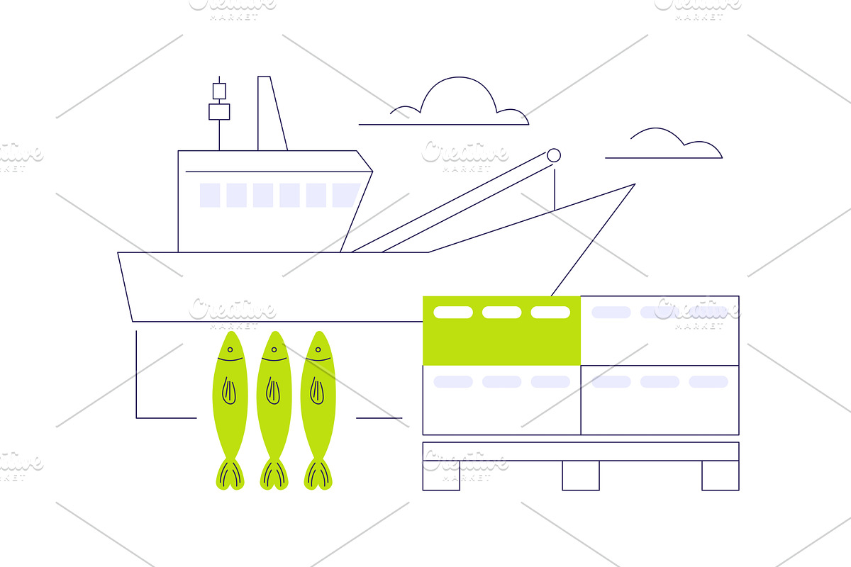 Fresh catch abstract concept vector, a Transportation Illustration by Visual Generation