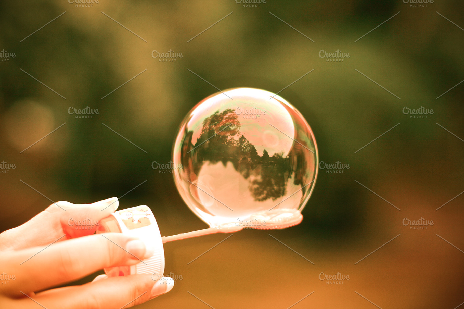 Colorful Bubble Featuring Bubble Girl And Hand
