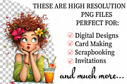 Whimsical Summer Coffee Girl Clipart, an Illustration by Daily.Designs (Thumbnail 2 of 8)