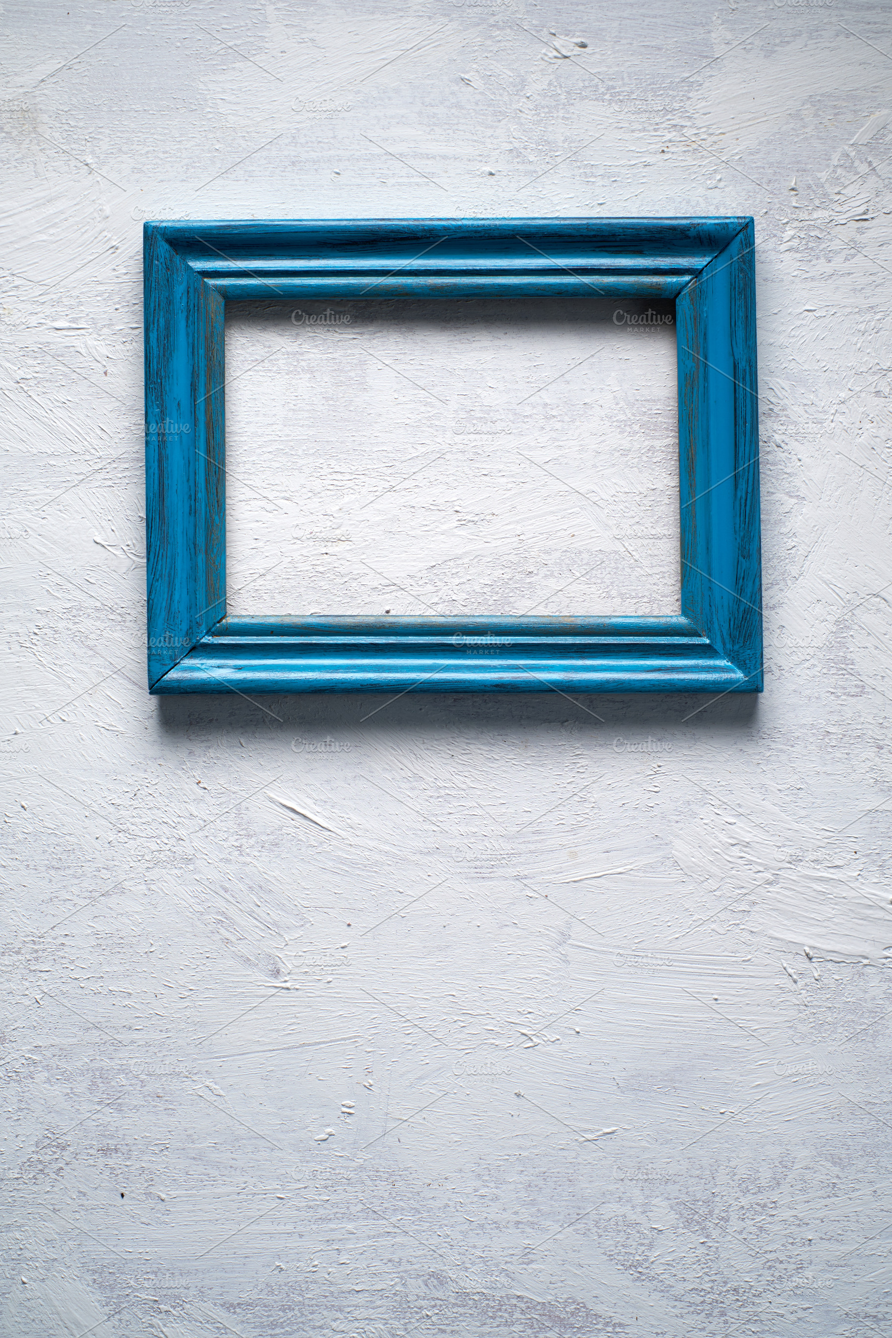 A vibrant blue picture frame, an Abstract Photo by alfernec