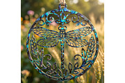Dragonfly Floral Wooden Ornament, an Object Graphic by Libby Wishes (Thumbnail 2 of 3)