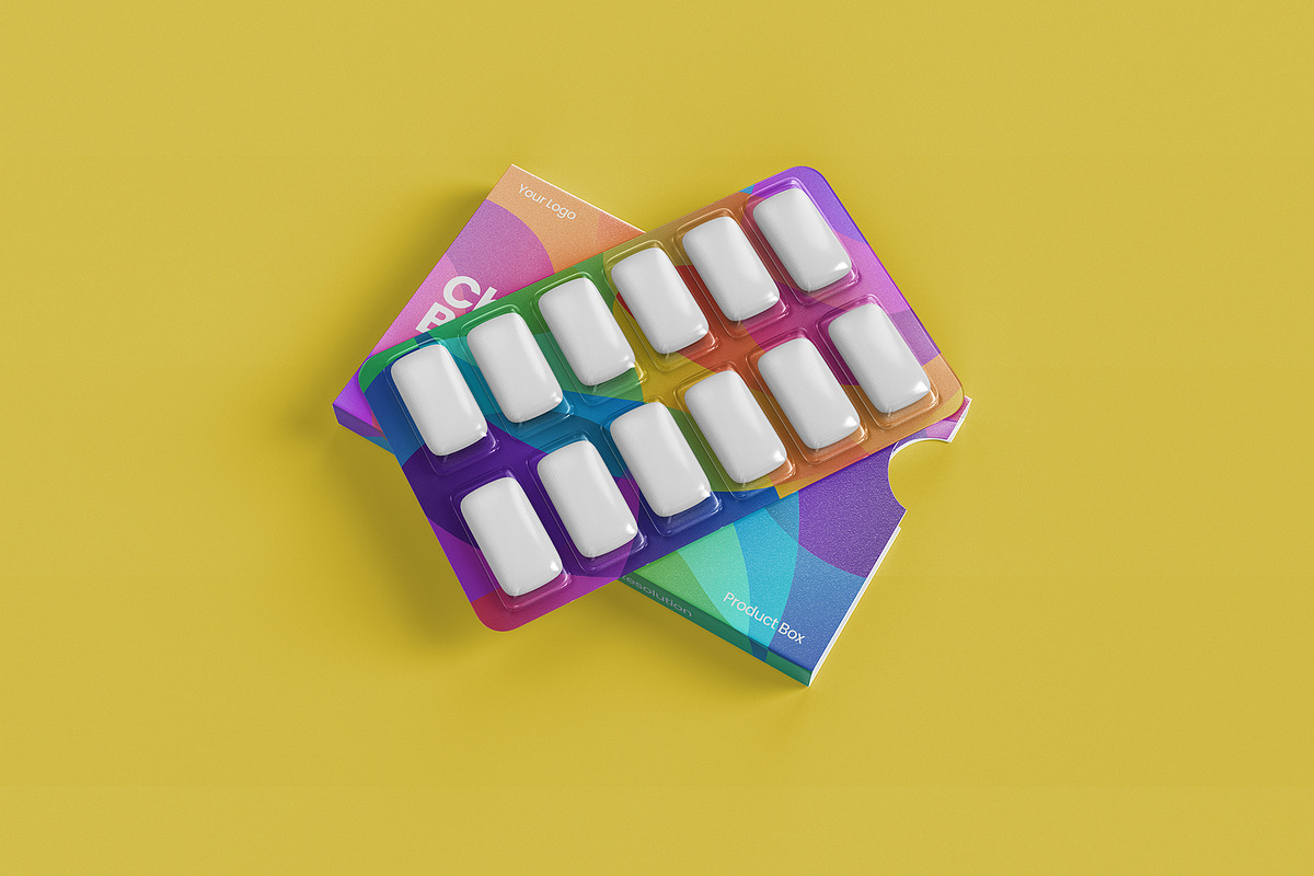 Chewing Gum Box Mockup, a Packaging Mockup by Graphicboom (Photo 2 of 5)