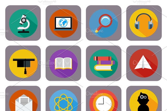 Icon Set For Online Education