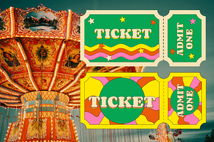 Set Of Retro Groovy Tickets