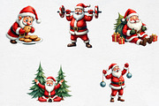 Funny Christmas Santa Clipart Bundle, an Illustration by CrexoraLab (Thumbnail 3 of 5)
