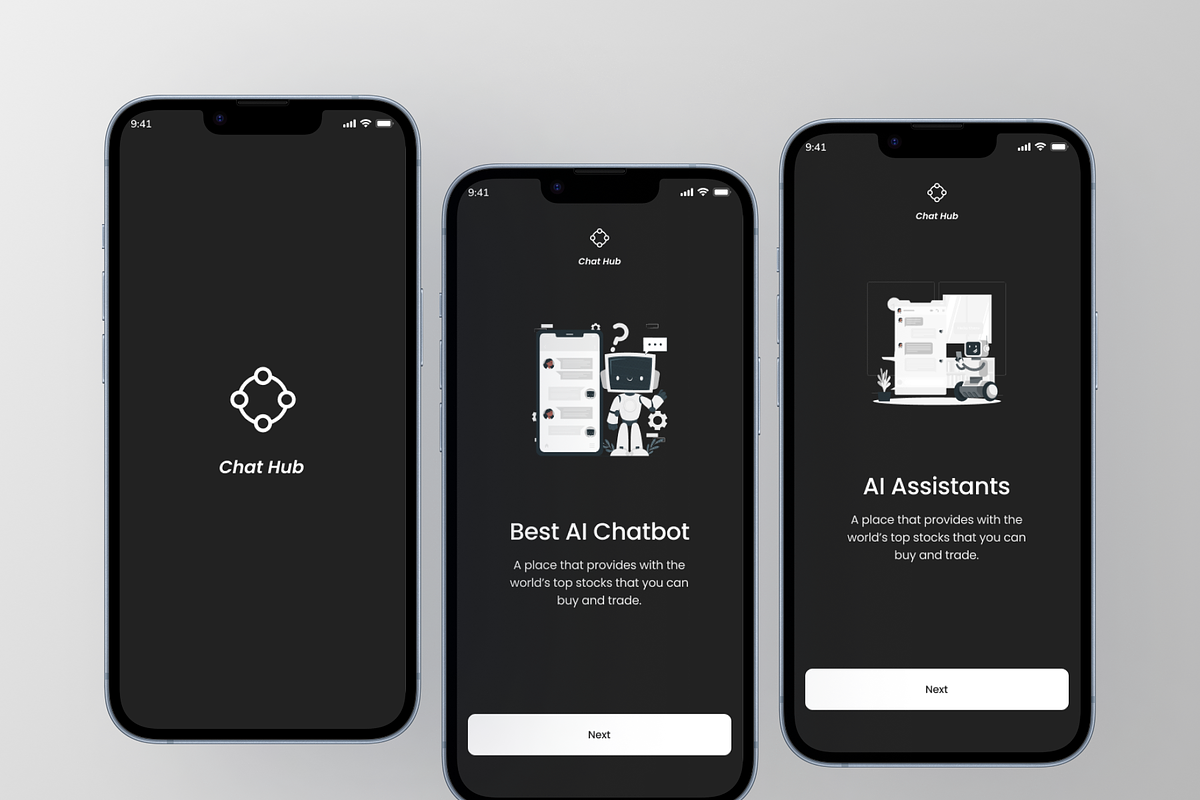 ChatHub - AI Chat Mobile App UI KIT, an UI Kit Template by Digibulbo