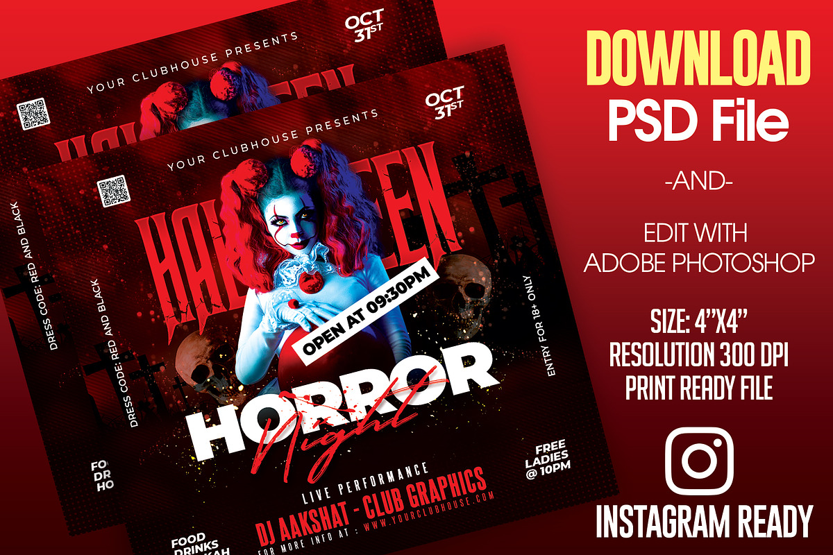 Halloween Flyer Template, a Templates & Theme by MithilaCreation (Photo 2 of 6)