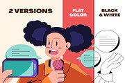 Retro Content Creator Activity, a Work Illustration by Lumina_ui_ux202 (Thumbnail 5 of 8)