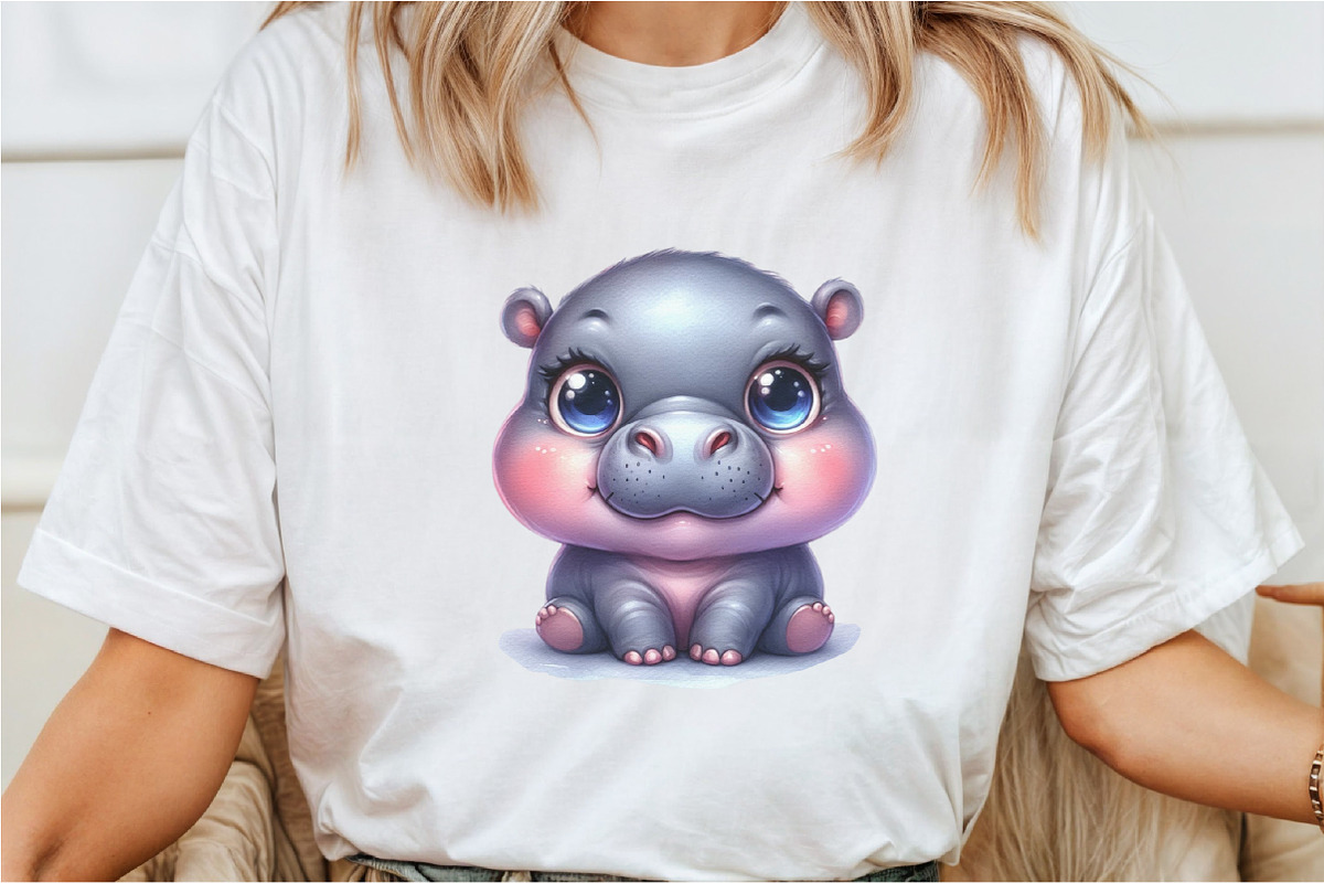 Adorable Baby Hippo Clipart, a Seasonal Illustration by Rose Art (Photo 5 of 6)