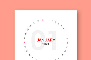 Calendar 2021 Circle Design