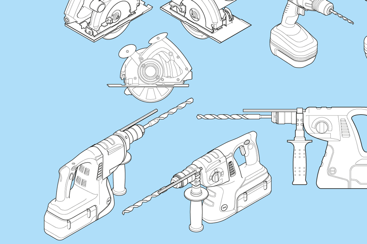 Handheld Power Tools, an Illustration by Industrial Artworks