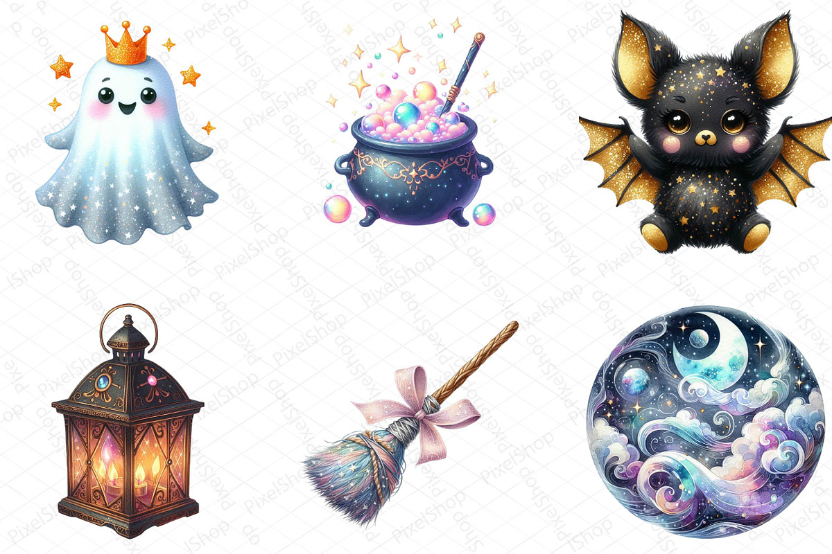 Sparkling Halloween Clipart, an Illustration by DreamPrint404 (Photo 5 of 5)