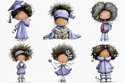 African American Girls Clipart, an Illustration by Canvas Craft (Thumbnail 3 of 7)