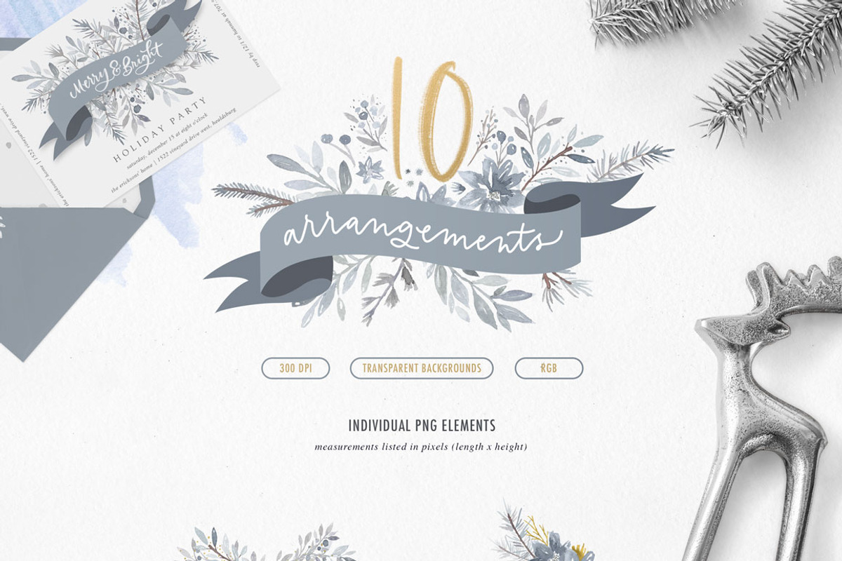 Winter Watercolors Kit, a Texture Illustration by Every Tuesday (Photo 13 of 22)