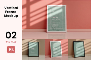 Vertical Frame Mockup - 02 PSD files, a Print Template by TandemStock