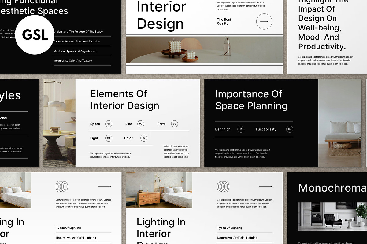 White Design Interior Google Slide, a Presentation Template by graphicook (Photo 2 of 8)