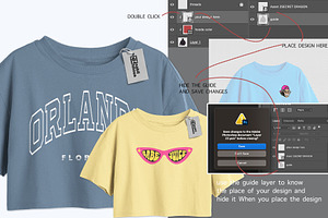 Cropped Oversized Shirt PSD Mockup