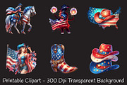 Patriotic Cowgirl Sublimation, an Illustration by RobertsArt (Thumbnail 3 of 7)