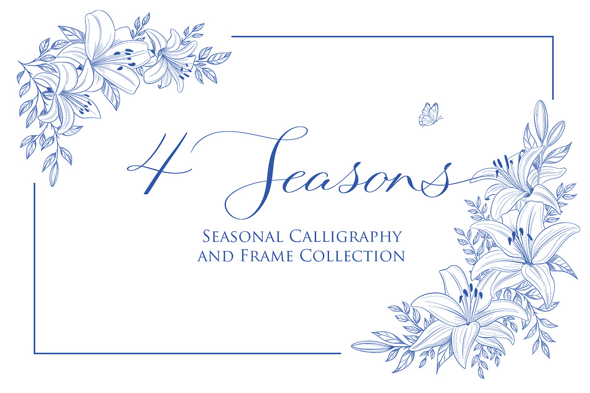 4 Seasons. Calligraphy and Frames., a Seasonal Illustration by Line and Bloom (Photo 1 of 13)