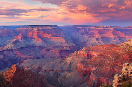 The sun sets over the Grand Canyon,, a Photo by Tanuart