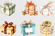 Watercolor Autumn Gift Box Clipart, an Illustration by Black Bird Studio (Thumbnail 5 of 6)
