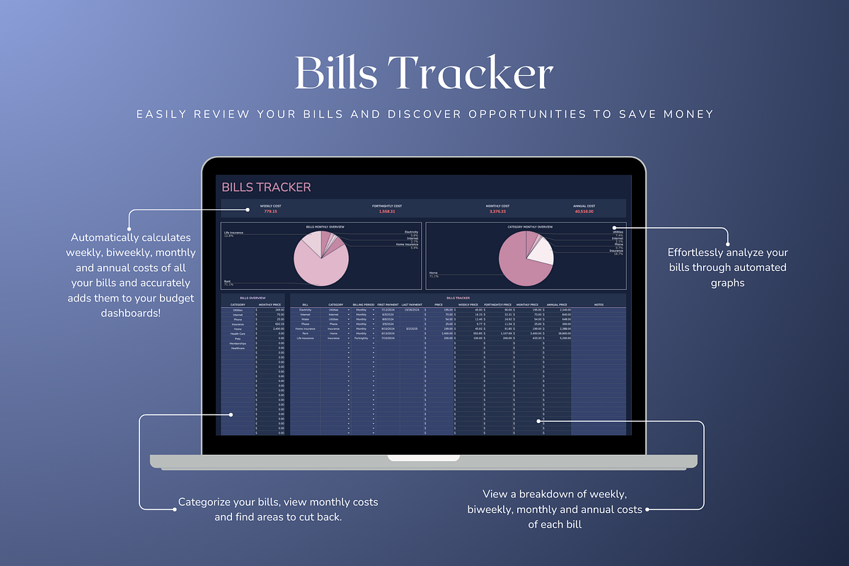 Ultimate Monthly Budget - Darkmode, a Templates & Theme by The Creative Plans co (Photo 9 of 10)