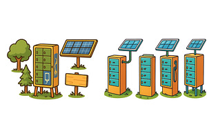Innovative solar-powered lockers in, an Illustration by ZinetroN