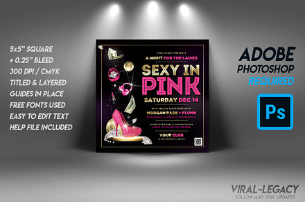 Sexy in Pink / Gold Flyer Template
