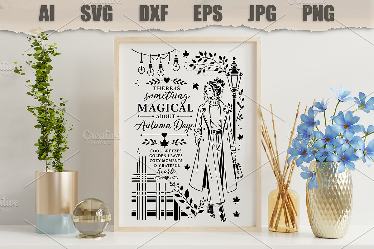Stencil Autumn Lady, a Person Illustration by MARYCRAFTIRIA (Photo 3 of 3)