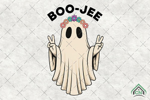 Flower Ghost Boo Jee PNG, an Illustration by Craft Nest