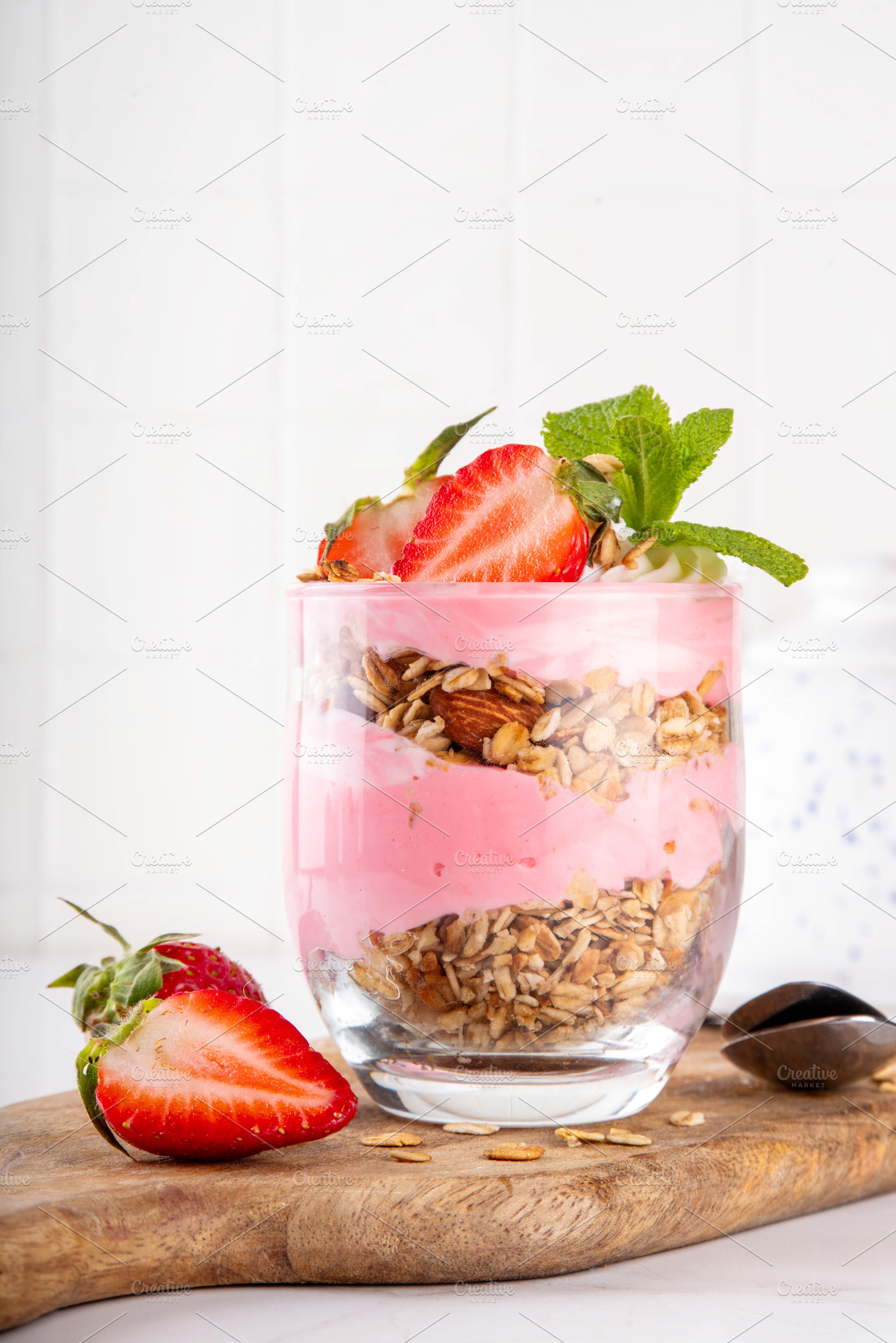 Strawberry, Granola and Yogurt Breakfast Parfait, a Food & Drink Photo by Rimma