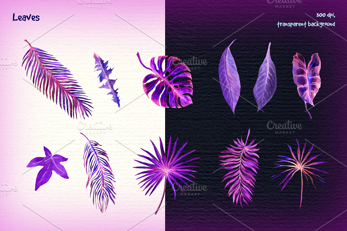 Tropical night - neon exotic flowers, an Illustration by Where summer is (Photo 3 of 6)