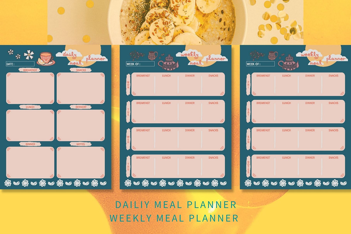 Meal & Grocery Planner Templates, a Stationery Template by Yiru Chen Studio (Photo 2 of 6)
