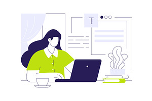 Freelance copywriter isolated, a Finance Illustration by Visual Generation