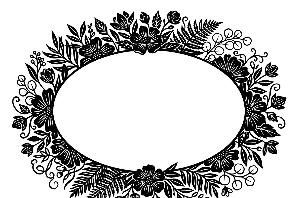 50 Elegant Floral Oval Mirror Frame, a Decorative Illustration by Amazin_art (Photo 13 of 26)