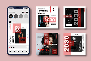 Red & Black Fashion Layouts, a Social Media Template by MightyDesign