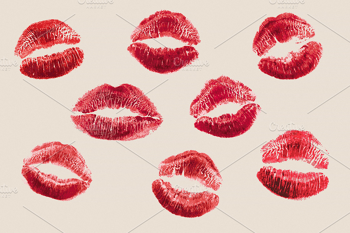 50 Red Lipstick Kiss Prints Clipart, an Object Graphic by Kokoshka (Photo 4 of 4)